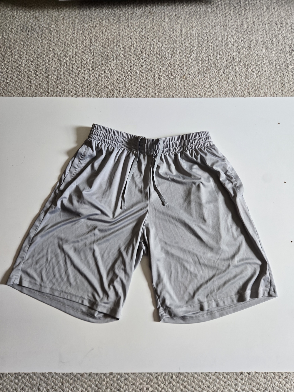 Light Gray Athletic Drawstring Shorts